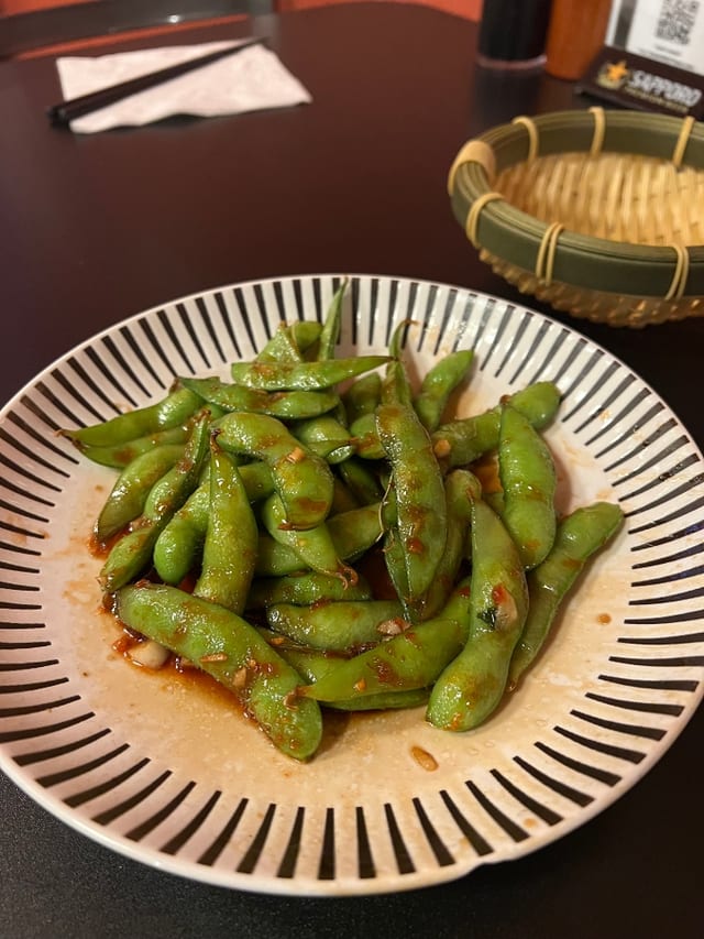 Spicy Garlic Edamame